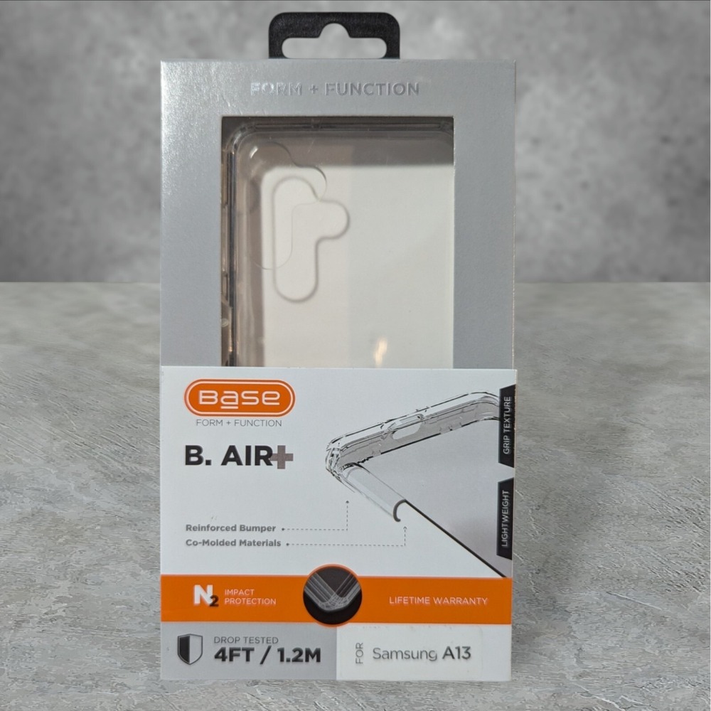 G2. Base B. Air+ Case For Samsung A13 Clear Form + Function N2 Impact Protection
